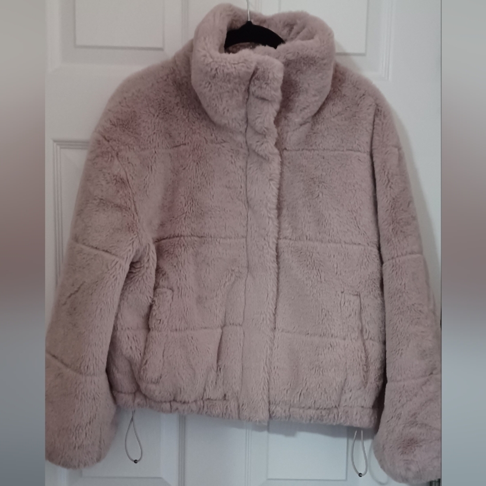 Harlow Blush Faux Fur Jacket